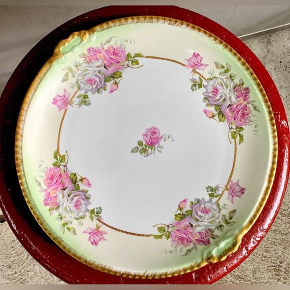 Rare 24k Gold Trim Early 20th Century Vintage LIMOGES FRANCE Serving Plate - Picture 15 of 16